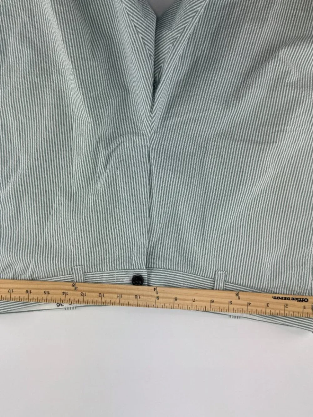 J. Crew Seersucker Shorts Green White Striped Men's Size 36 9